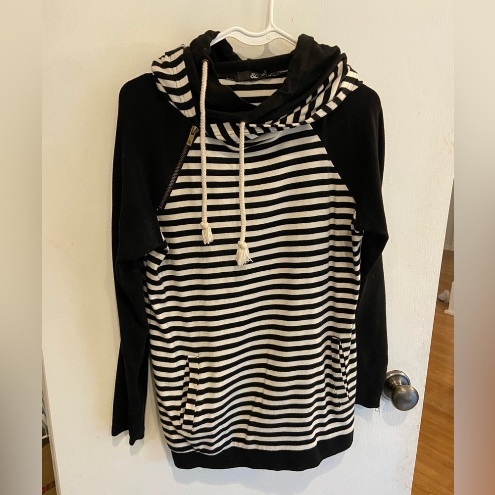 Ampersand Ave doublehood sweatshirt